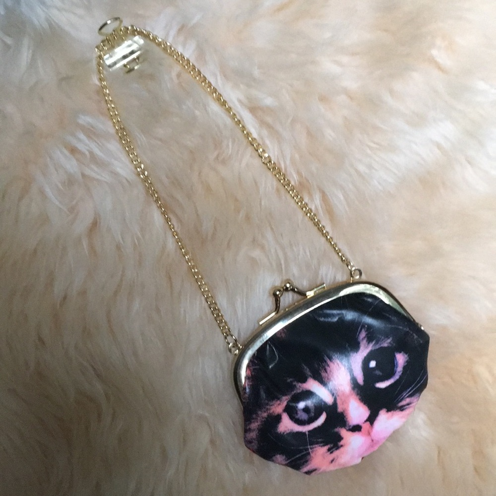 Cat Lover Clutch w/Golden Chain
